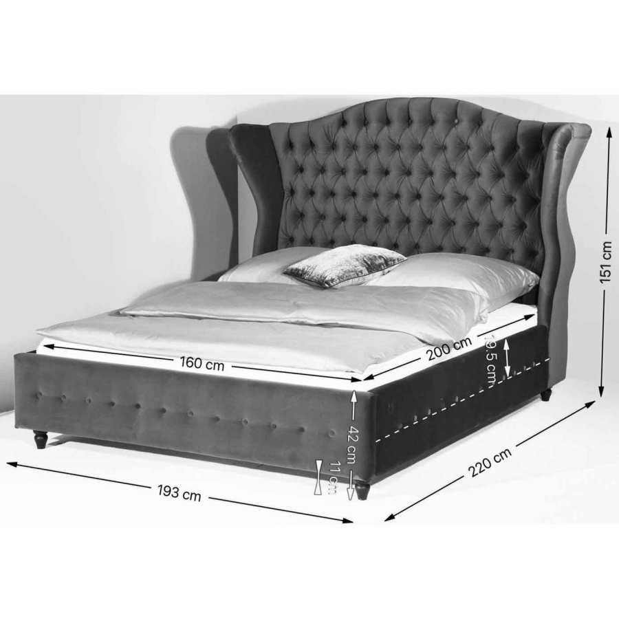 KARE DESIGN Bed City Sängram - Sandfärgat Tyg, 160 x 200 cm