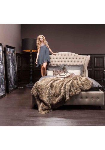 KARE DESIGN Bed City Sängram - Sandfärgat Tyg, 160 x 200 cm