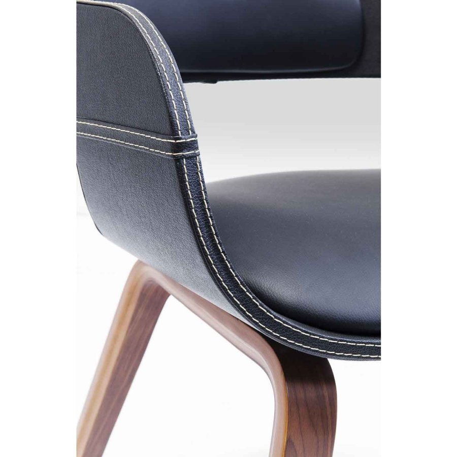 KARE DESIGN Costa matbordstol - lackerad valnöt och läder PU