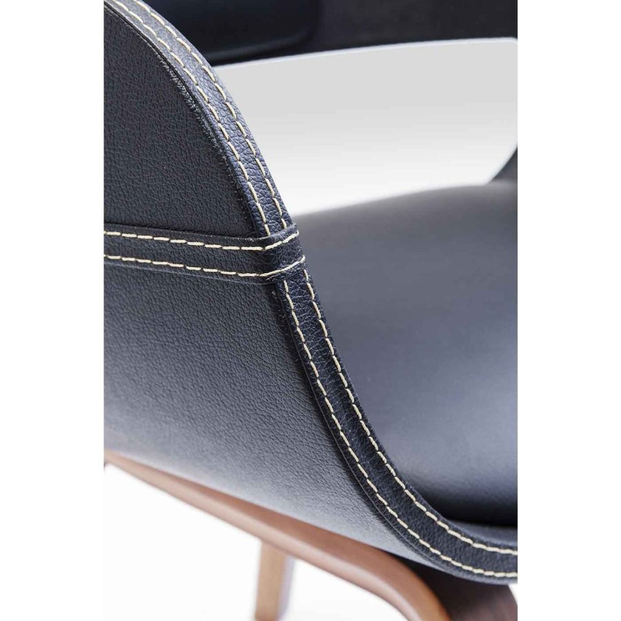 KARE DESIGN Costa matbordstol - lackerad valnöt och läder PU