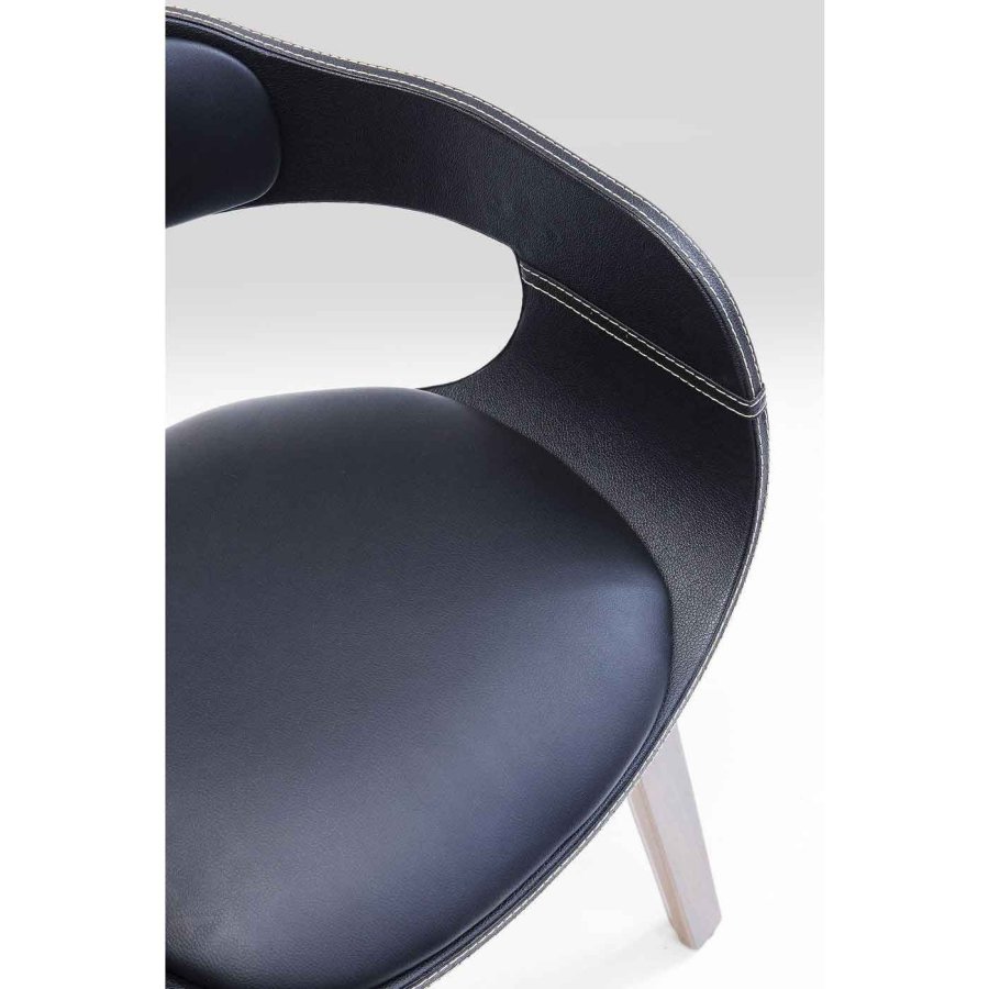 KARE DESIGN Costa matbordstol - lackerad valnöt och läder PU