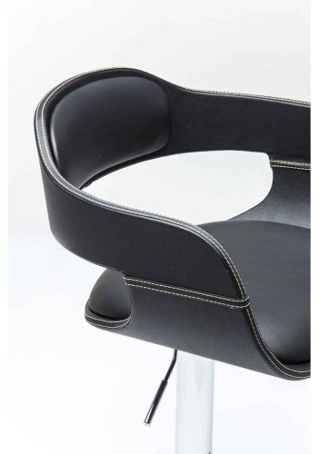 KARE DESIGN Costa barstol - svart läder PU, trä och metall