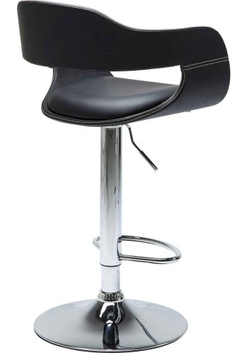 KARE DESIGN Costa barstol - svart läder PU, trä och metall