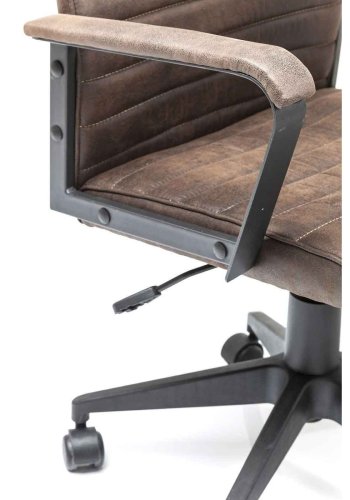 KARE DESIGN Labora skrivebordsstol, m. armln, vippefunktion - brun polyester, stl, polyamid nylon