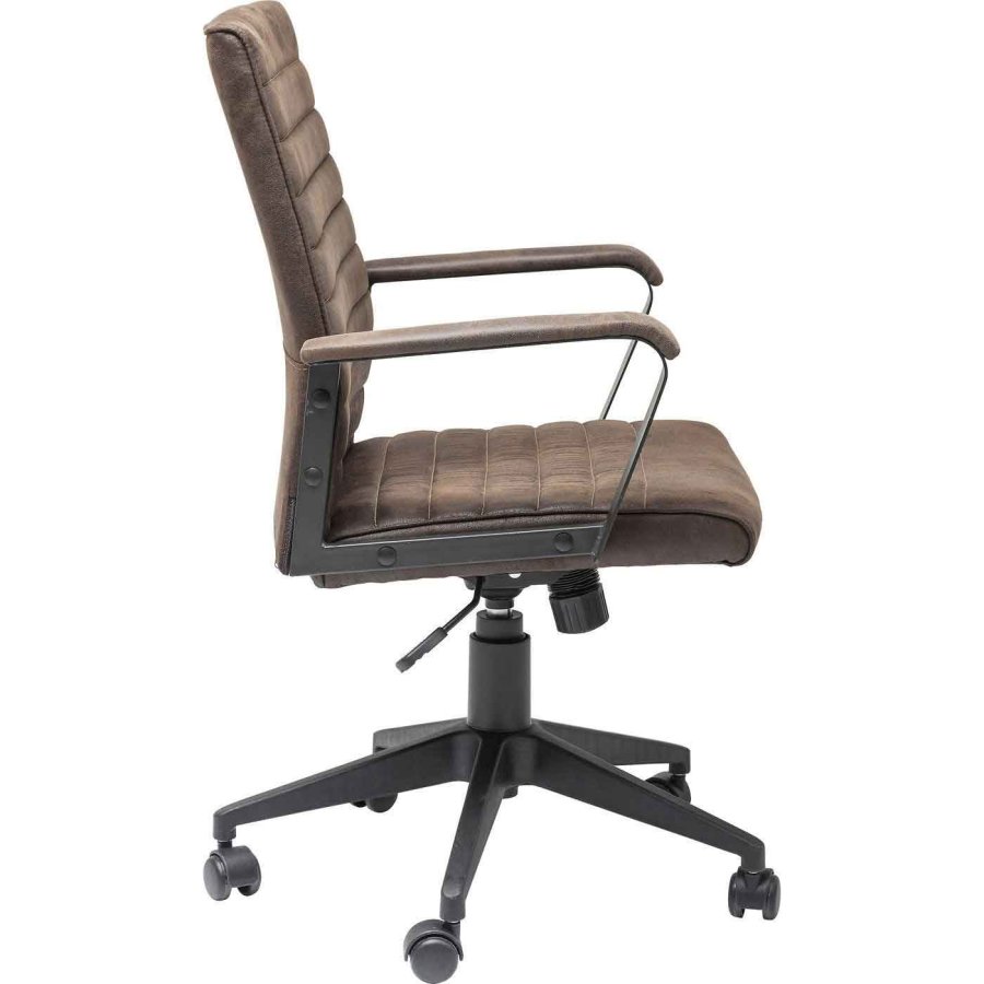 KARE DESIGN Labora skrivebordsstol, m. armln, vippefunktion - brun polyester, stl, polyamid nylon