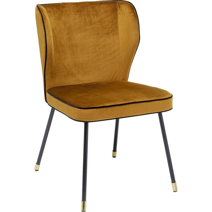 KARE DESIGN Irina spisebordsstol - brun velour og stl