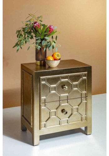 KARE DESIGN Alhambra nattbord - slv, m. 2 skuffer