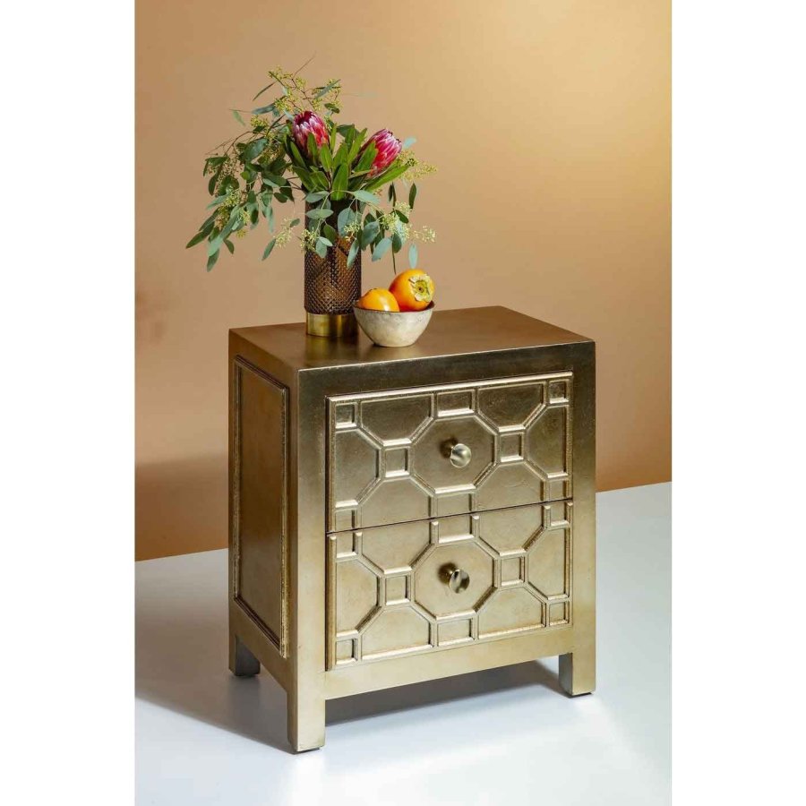 KARE DESIGN Alhambra nattbord - slv, m. 2 skuffer