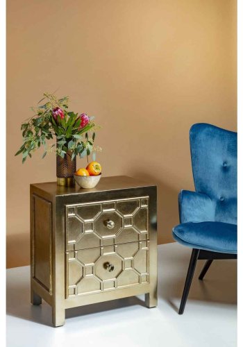 KARE DESIGN Alhambra nattbord - slv, m. 2 skuffer