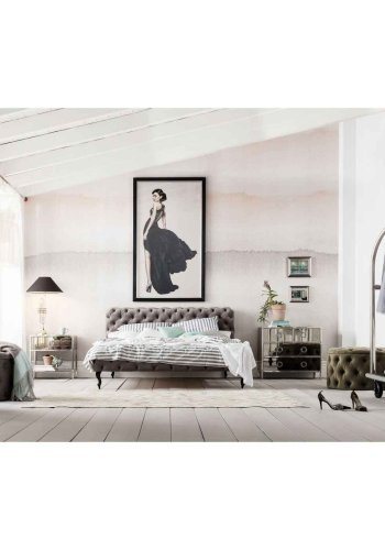 KARE DESIGN Desire velvet Silver Grey sengeramme - gr polyester/massiv bg (200x200)