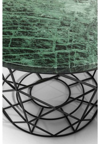 KARE DESIGN East Round sofabordsett - grnn/hvit/svart marmor, rundt (sett m. 3)