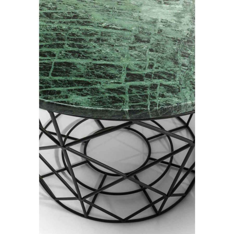 KARE DESIGN East Round sofabordsett - grnn/hvit/svart marmor, rundt (sett m. 3)