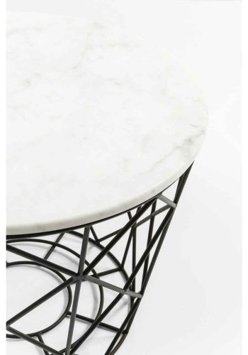 KARE DESIGN East Round sofabordsett - grnn/hvit/svart marmor, rundt (sett m. 3)