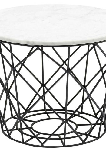 KARE DESIGN East Round sofabordsett - grnn/hvit/svart marmor, rundt (sett m. 3)