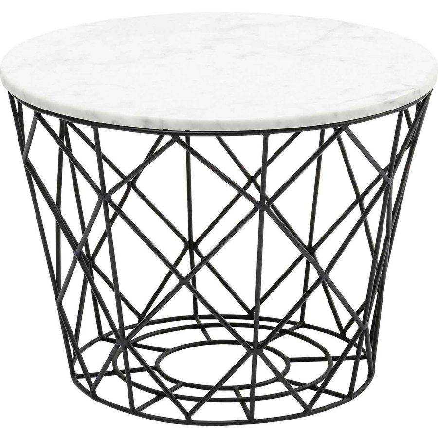 KARE DESIGN East Round sofabordsett - grnn/hvit/svart marmor, rundt (sett m. 3)