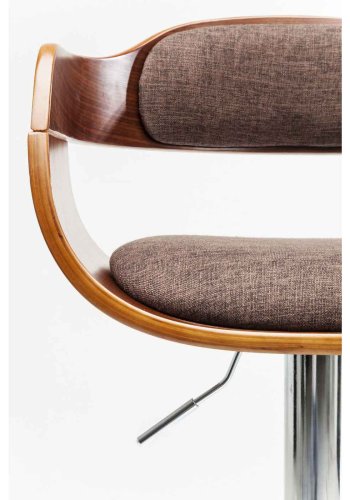 KARE DESIGN Monaco Schoko barkrakk, m. ryggsttte og armlener - brun polyester/valntt finish og kromstl