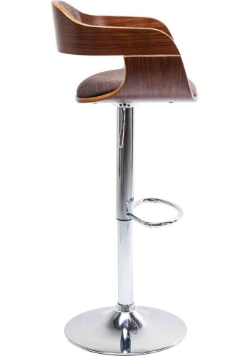 KARE DESIGN Monaco Schoko barkrakk, m. ryggsttte og armlener - brun polyester/valntt finish og kromstl