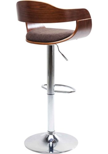 KARE DESIGN Monaco Schoko barkrakk, m. ryggsttte og armlener - brun polyester/valntt finish og kromstl