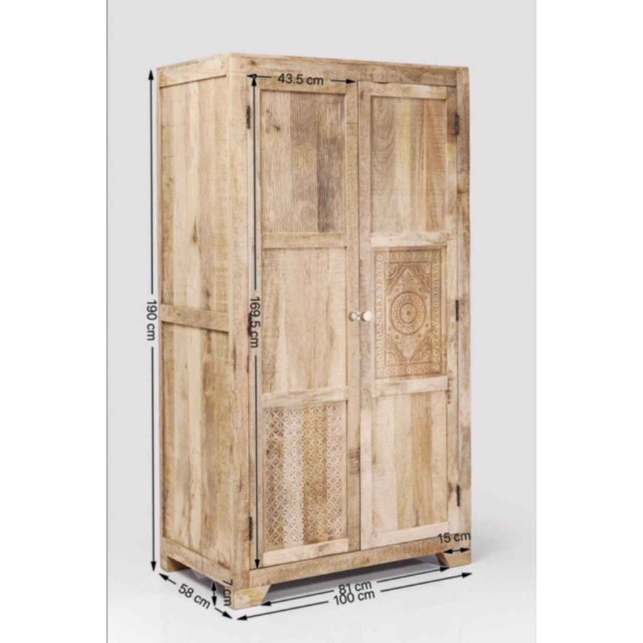 KARE DESIGN Puro Kleiderschrank - Mangoholz, m. 2 Türen