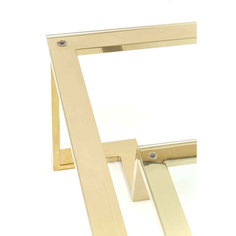 KARE DESIGN Gold Rush salongbord - glassplate og gullstl (120x120)