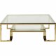 KARE DESIGN Gold Rush salongbord - glassplate og gullstl (120x120)