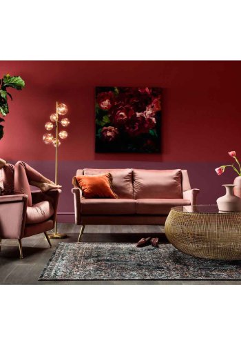 KARE DESIGN Cesta Couchtisch - messingbeschichteter Stahl und Klarglas, rund ( 105)