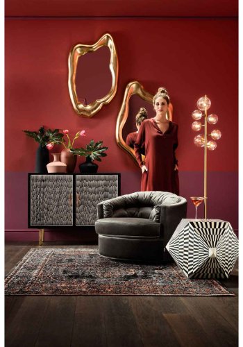 KARE DESIGN Hologram Guld vgspejl - spejlglas og guld polyurethan (117x68)