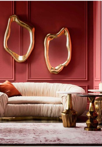 KARE DESIGN Hologram Guld vgspejl - spejlglas og guld polyurethan (117x68)