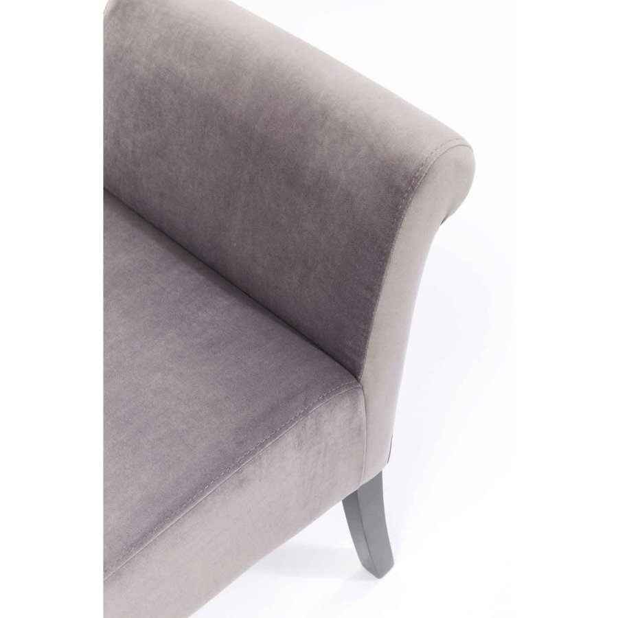 KARE DESIGN Motley benk, med armlener - slvgr polyesterflyel og bk (107x38) 