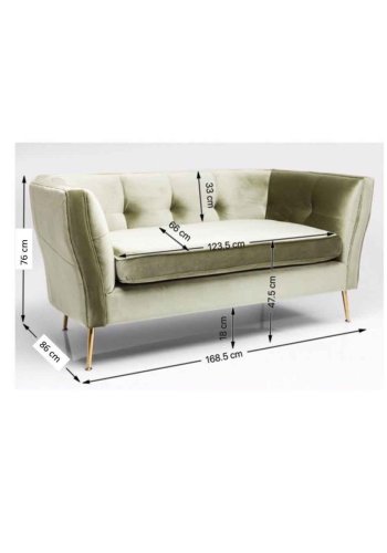 KARE DESIGN Sofa Rimini Grn 2-Personers 160 cm