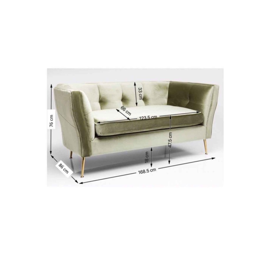 KARE DESIGN Sofa Rimini Grn 2-Personers 160 cm
