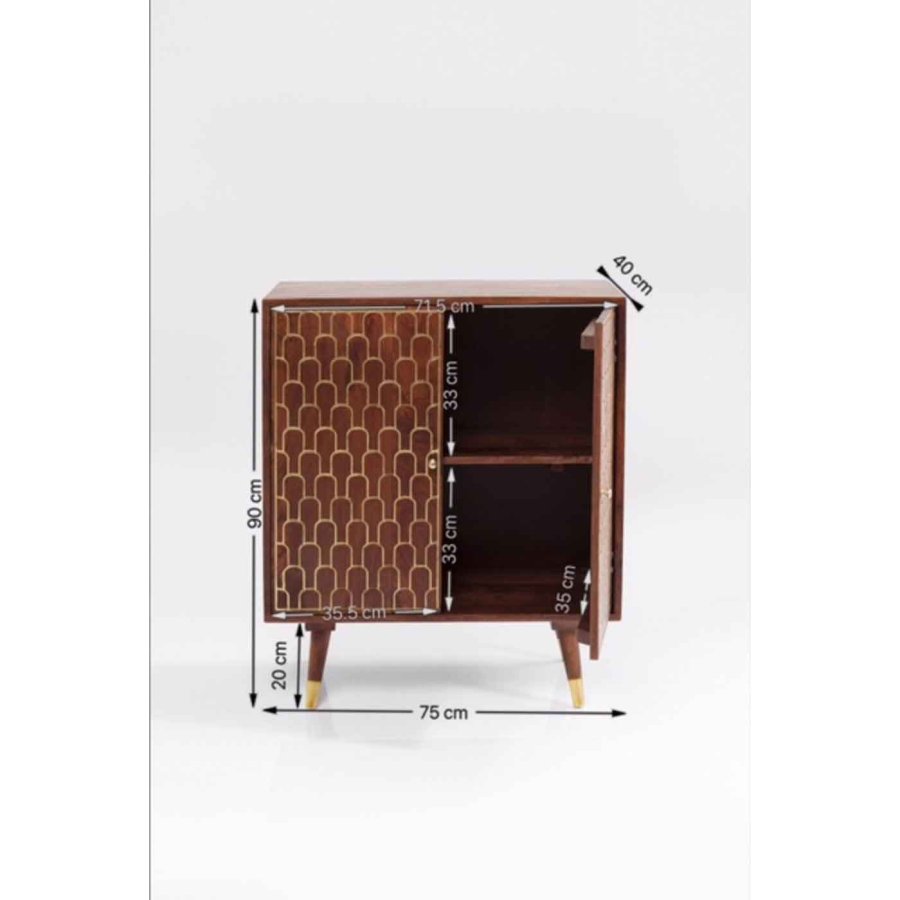 KARE DESIGN Muskat sknk, m. 2 lger - guld og brun mangotr