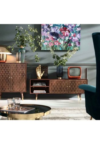 KARE DESIGN Muskat sknk, m. 2 lger - guld og brun mangotr