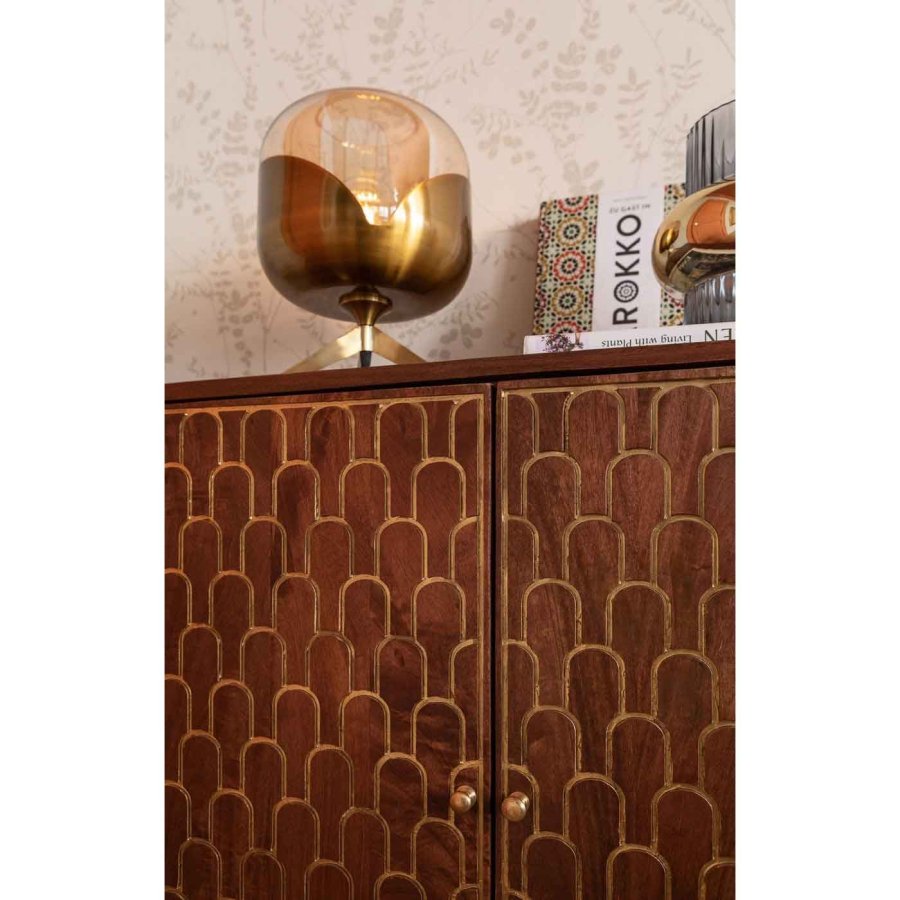 KARE DESIGN Muskat sknk, m. 2 lger - guld og brun mangotr