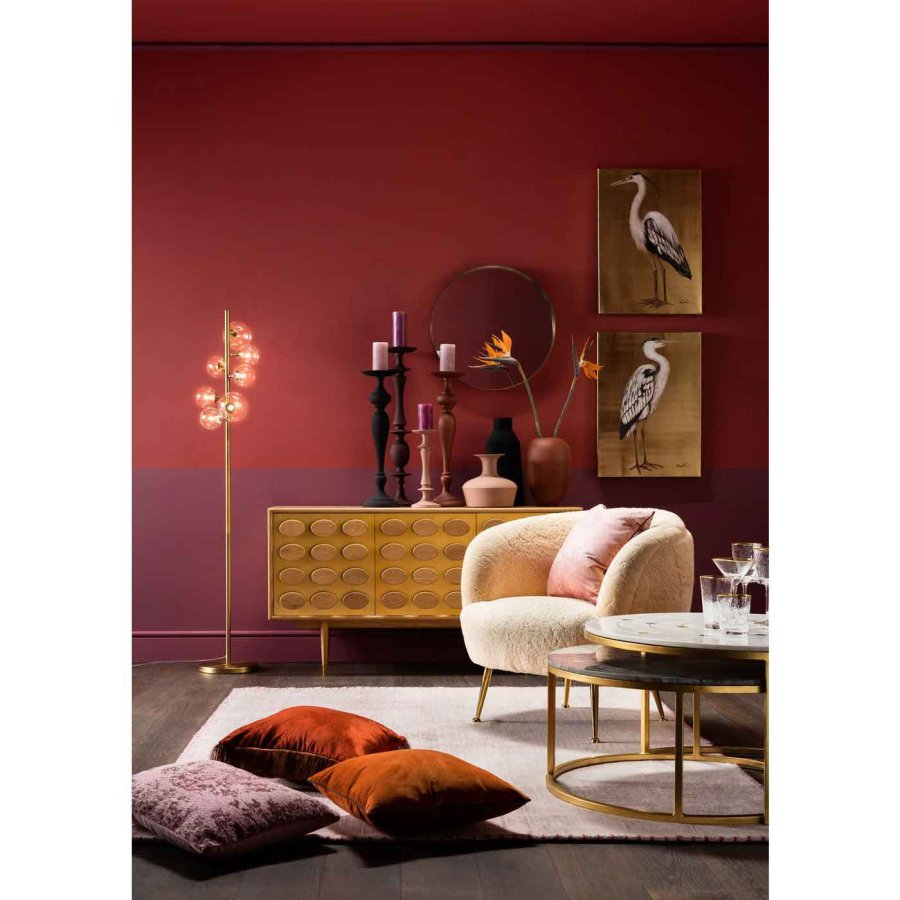 KARE DESIGN Mystic sidebord, rund - marmor og messing stl (st af 2)