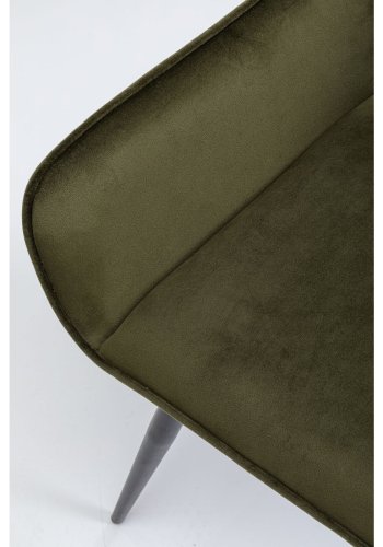 KARE DESIGN San Francisco spisebordsstol - mrkegrn polyester og stl, m. armln