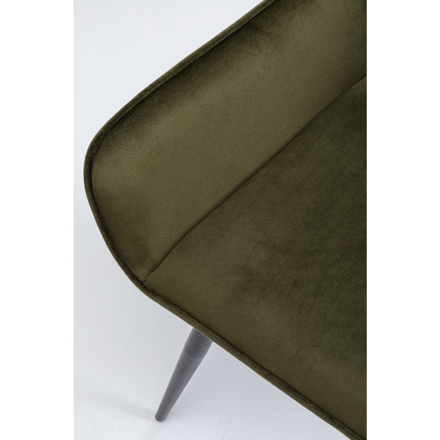 KARE DESIGN San Francisco spisebordsstol - mrkegrn polyester og stl, m. armln
