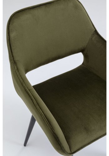 KARE DESIGN San Francisco spisebordsstol - mrkegrn polyester og stl, m. armln