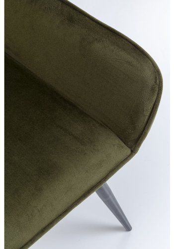 KARE DESIGN San Francisco spisebordsstol - mrkegrn polyester og stl, m. armln