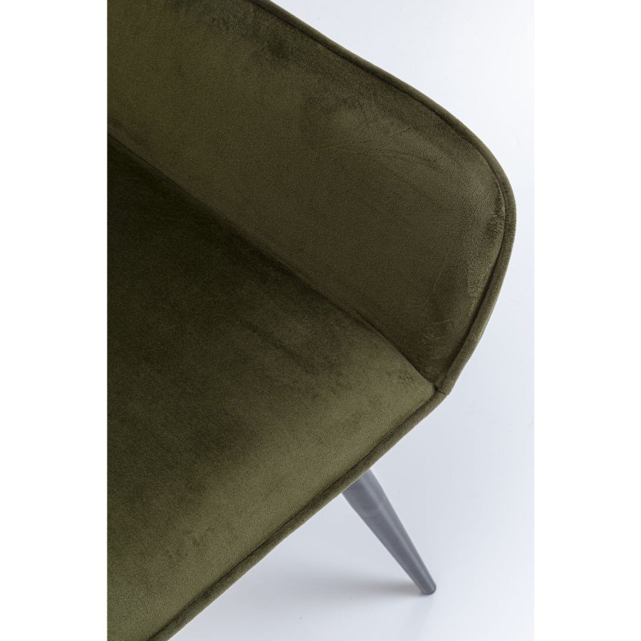 KARE DESIGN San Francisco spisebordsstol - mrkegrn polyester og stl, m. armln