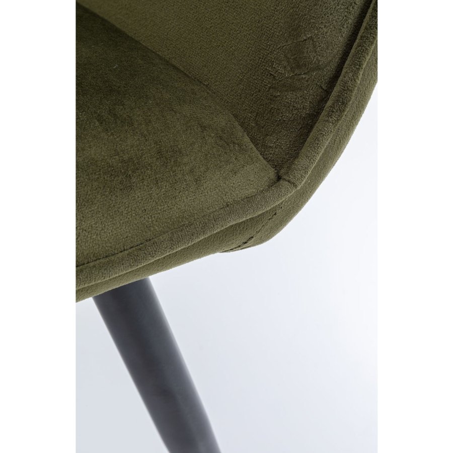 KARE DESIGN San Francisco spisebordsstol - mrkegrn polyester og stl, m. armln