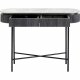 KARE DESIGN oval Glenn konsolbord, m. 2 skuffer - marmor, mangotr og stl (100x32)