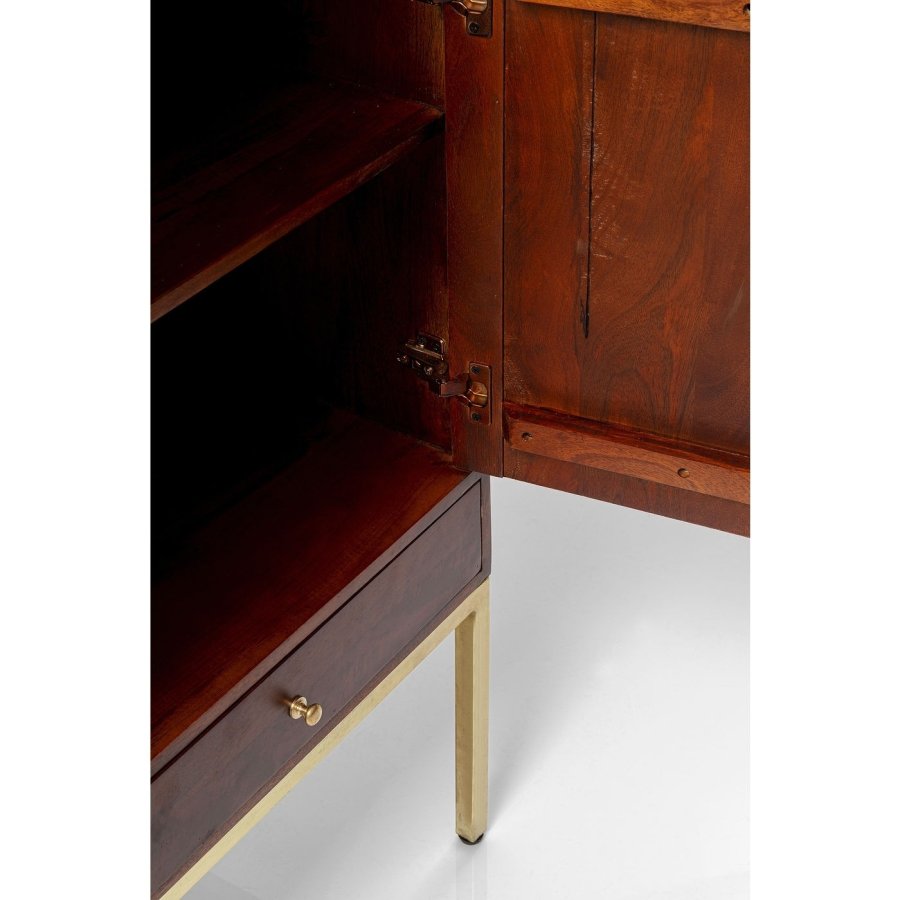 KARE DESIGN Muskat garderobeskab, m. 2 lger og 2 skuffer - mangotr og messing stl