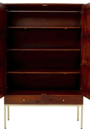 KARE DESIGN Muskat garderobeskab, m. 2 lger og 2 skuffer - mangotr og messing stl