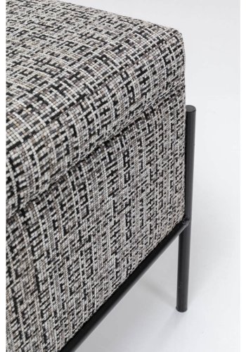 KARE DESIGN Buttons benk, med oppbevaring - svart/hvitt stoff og svart stl (120x40)