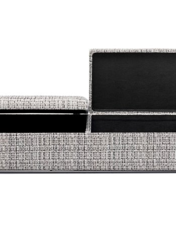 KARE DESIGN Buttons benk, med oppbevaring - svart/hvitt stoff og svart stl (120x40)