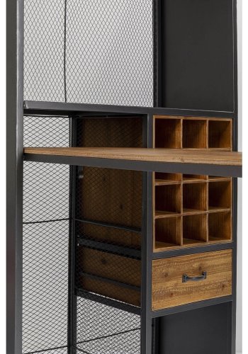 KARE DESIGN Vinoteca fat, med bord, 3 hyller, skuff, holder for glass mm. - stl og solid gran