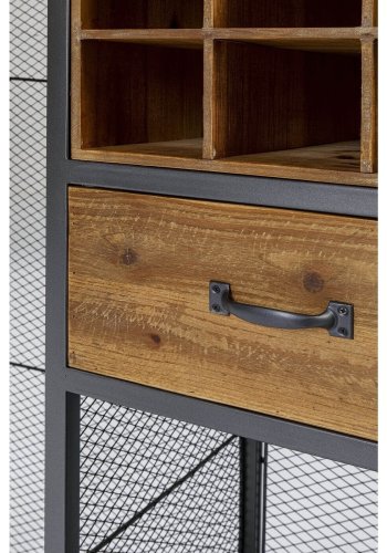 KARE DESIGN Vinoteca fat, med bord, 3 hyller, skuff, holder for glass mm. - stl og solid gran