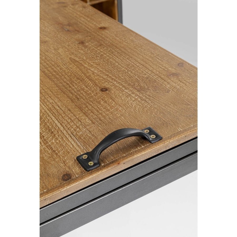 KARE DESIGN Vinoteca fat, med bord, 3 hyller, skuff, holder for glass mm. - stl og solid gran