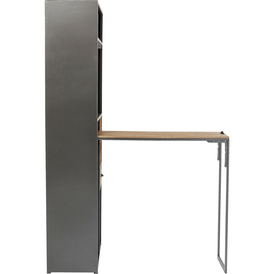 KARE DESIGN Vinoteca fat, med bord, 3 hyller, skuff, holder for glass mm. - stl og solid gran